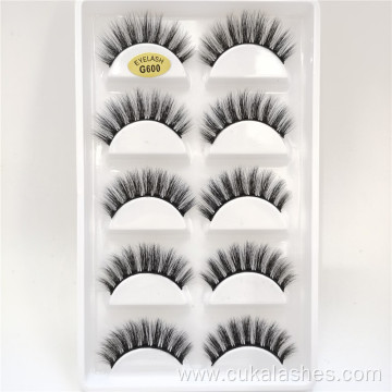 5 pairs lashes sets reuseable 3d fake eyelashes